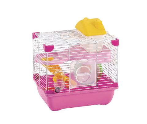 Jaula SUNNY rosa, amarilla para hamster SP 3639